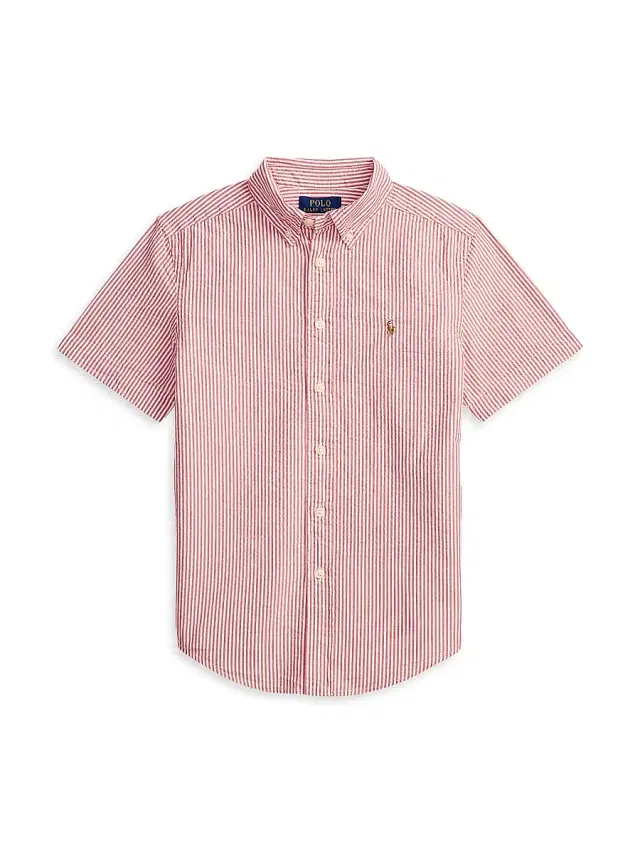 Little Boy's & Boy's Striped Cotton Seersucker Shirt - Nantucket Red