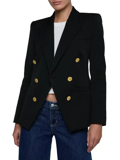 L'Agence Women's Kyomi Double-Breasted Blazer - Black - Size 2 | Thumbnail 3