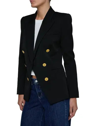 L'Agence Women's Kyomi Double-Breasted Blazer - Black - Size 2 | Thumbnail 5