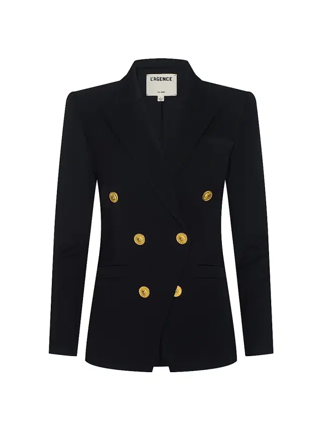 L'AGENCE Women's Kyomi Double-Breasted Blazer - Black