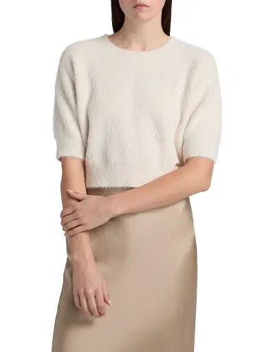 L'Agence Women's Guinevere Crop Sweater - Vintage White - Size XL | Thumbnail 3