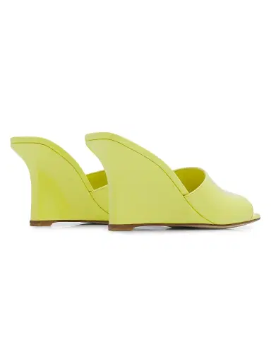 Stuart Weitzman Women's Vinnie 85MM Wedge-Heel Patent Leather Mules - Citrine | Thumbnail 3