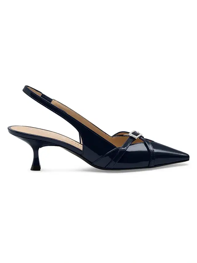 Stuart Weitzman Women's Georgie 50MM Patent Leather Slingback Pumps - Nice Blue