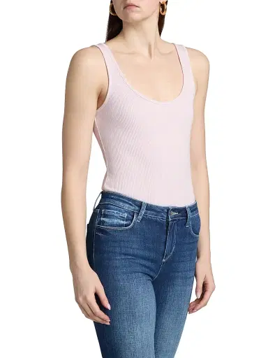 L'Agence Women's Nica Scoopneck Rib-Knit Bodysuit - Icy Lilac - Size XL | Thumbnail 4