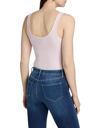 L'Agence Women's Nica Scoopneck Rib-Knit Bodysuit - Icy Lilac - Size XL | Thumbnail 5