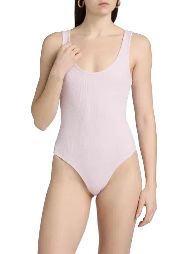 L'Agence Women's Nica Scoopneck Rib-Knit Bodysuit - Icy Lilac - Size XL | Thumbnail 6
