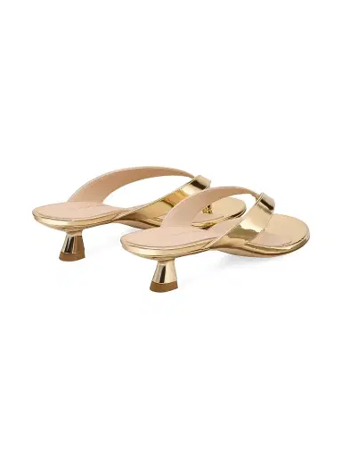 Stuart Weitzman Women's Rio 35MM Leather Sandals - Platino - Size 9.5 | Thumbnail 3