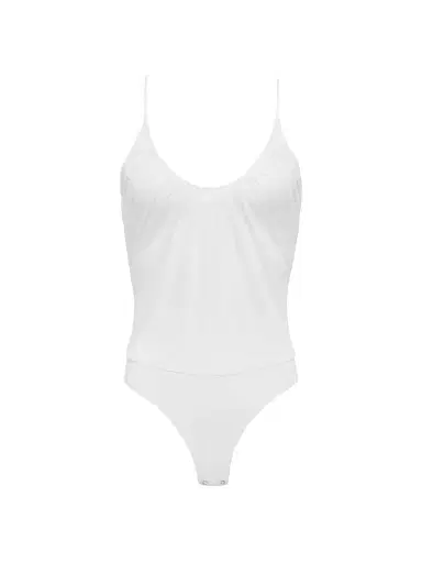 L'Agence Women's Gelina Rusched Bodysuit - White - Size XL | Thumbnail 1