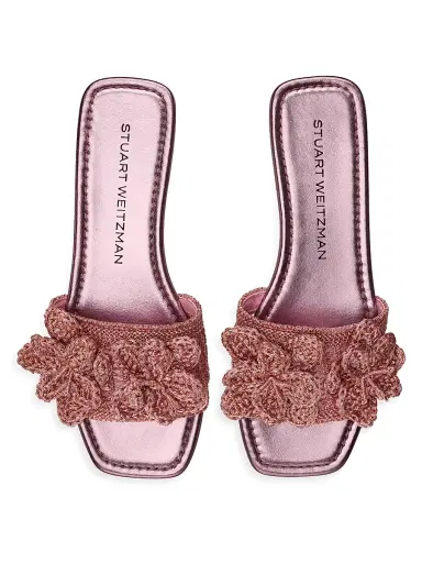 Stuart Weitzman Women's Lotus Crocheted Sandals - Pink Sand | Thumbnail 5