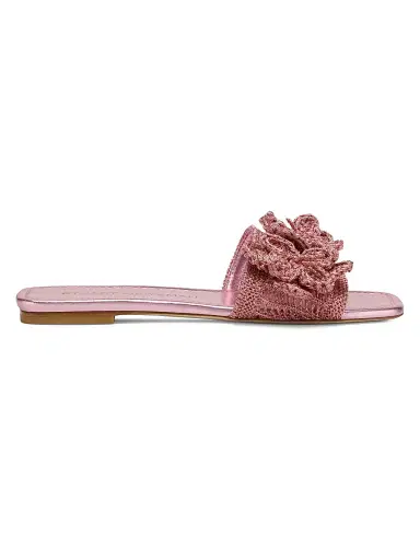 Stuart Weitzman Women's Lotus Crocheted Sandals - Pink Sand | Thumbnail 1