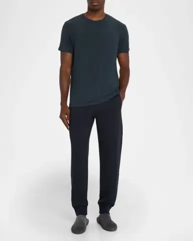 Derek Rose Men's Marl Crewneck Short-Sleeve Knit Tee | Thumbnail 2