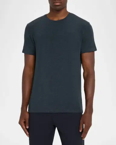 Derek Rose Men's Marl Crewneck Short-Sleeve Knit Tee | Thumbnail 4
