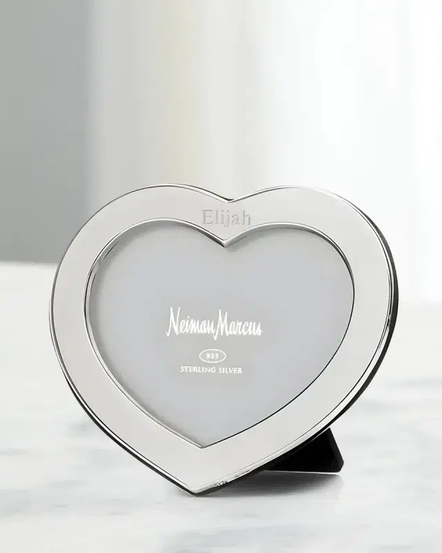 Cunill America Tiffany Heart Sterling Silver Personalized Picture Frame, 4x6