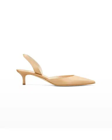 Manolo Blahnik Carolyne Leather Low-Heel Slingback Pump | Thumbnail 3