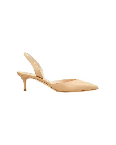 Manolo Blahnik Carolyne Leather Low-Heel Slingback Pump | Thumbnail 1