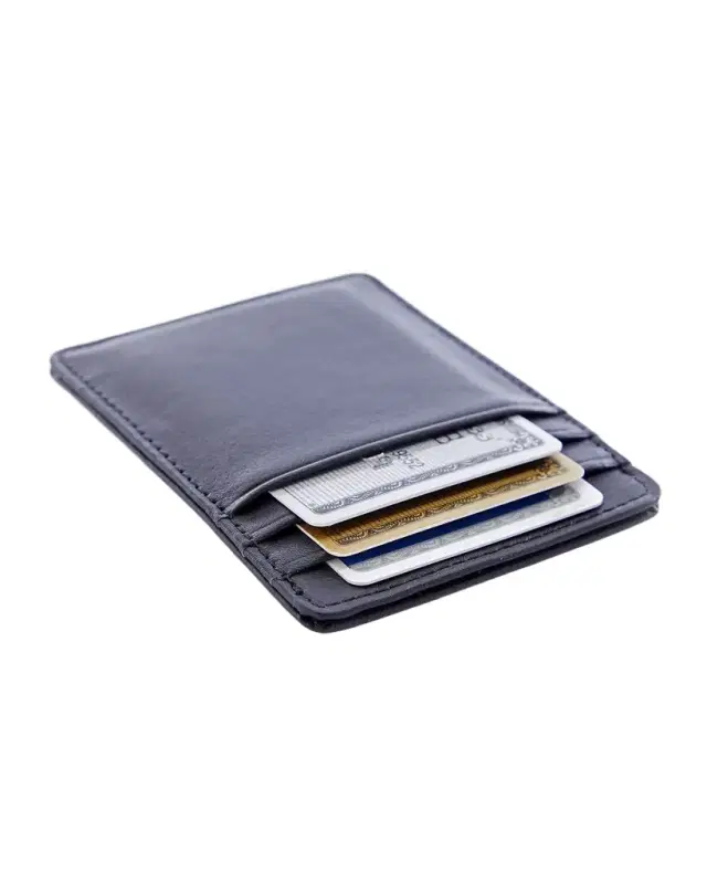 Monogrammed Leather Magnetic Money Clip Wallet, Personalized