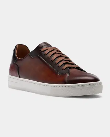 Magnanni Men's Amadeo Burnished Leather Low-Top Sneakers | Thumbnail 2