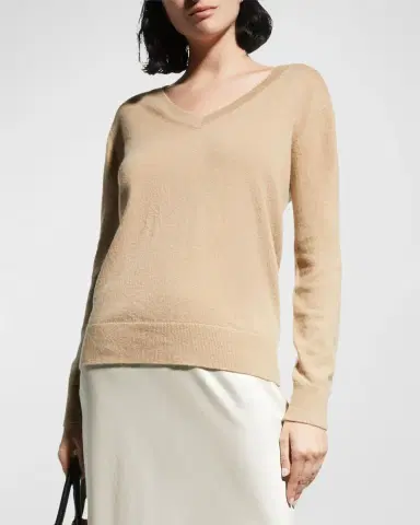 Vince Weekend V-Neck Cashmere Pullover Sweater | Thumbnail 4