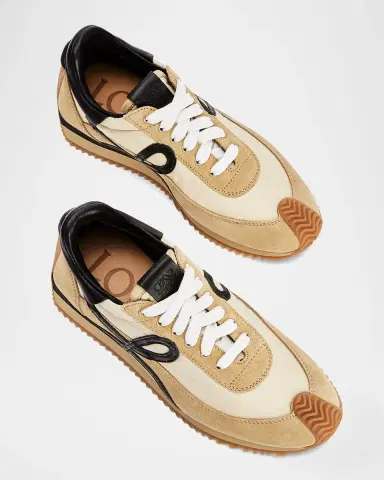 Loewe Men's Flow Runner 2.0 Nylon and Suede Sneakers | Thumbnail 4 Loewe Men's Flow Runner 2.0 Nylon and Suede Sneakers | Thumbnail 4