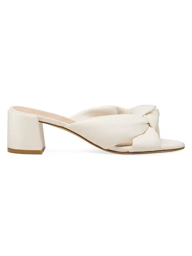 Stuart Weitzman Women's Soplaya 0MM Leather Sandals - Cream