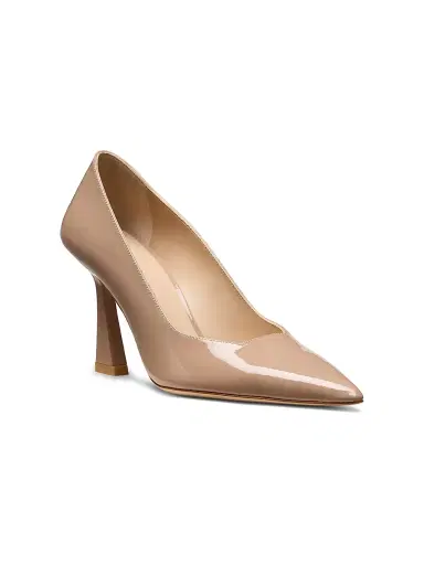 Stuart Weitzman Women's Vinnie 85MM Patent Leather Pumps - Fawn | Thumbnail 2