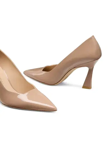 Stuart Weitzman Women's Vinnie 85MM Patent Leather Pumps - Fawn | Thumbnail 4