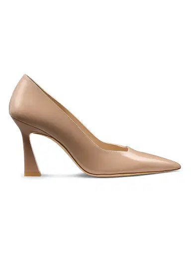 Stuart Weitzman Women's Vinnie 85MM Patent Leather Pumps - Fawn | Thumbnail 1