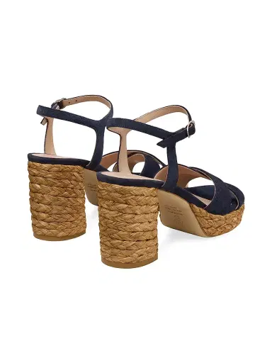 Stuart Weitzman Women's Dayna 80MM Platform Espadrille Sandals - Nice Blue Natural | Thumbnail 3
