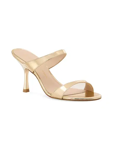 Stuart Weitzman Women's Nudist 85MM Patent Leather Sandals - Platino | Thumbnail 2
