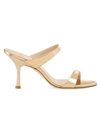 Stuart Weitzman Women's Nudist 85MM Patent Leather Sandals - Platino | Thumbnail 1