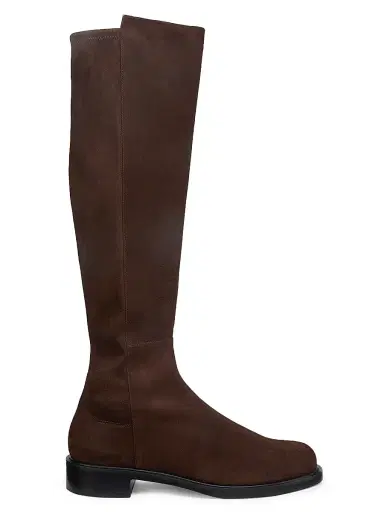 Stuart Weitzman Women's 5050 Gisele 30MM Suede Boots - Walnut Black | Thumbnail 1