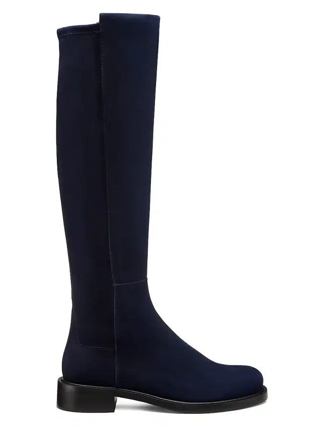 Stuart Weitzman Women's 5050 Gisele 30MM Suede Boots - Nice Blue Black