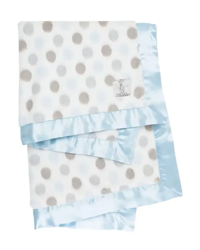 Little Giraffe Luxe Dot Printed Plush Baby Blanket