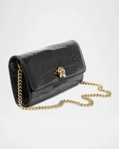 MICHELLE WILHITE Mini Robbie Alligator Leather Flap Clutch Bag | Thumbnail 2 MICHELLE WILHITE Mini Robbie Alligator Leather Flap Clutch Bag | Thumbnail 2