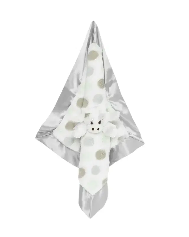 Little Giraffe Dotted Plush Baby Blanky, Silver
