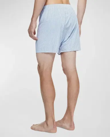 Derek Rose Men's James Classic Fit Cotton Stripe Boxer Shorts | Thumbnail 2