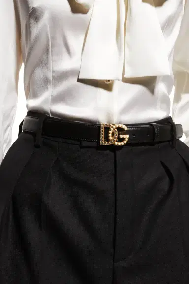 Dolce & Gabbana DG Swarovski Crystal & Pearl Leather Belt | Thumbnail 5