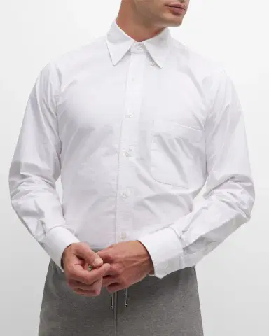 Thom Browne Men's Classic Sport Shirt w/ Stripes | Thumbnail 6 Thom Browne Men's Classic Sport Shirt w/ Stripes | Thumbnail 6