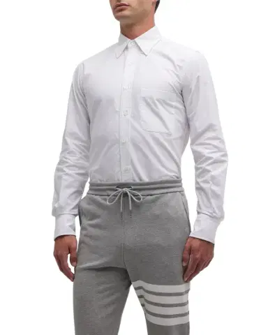 Thom Browne Men's Classic Sport Shirt w/ Stripes | Thumbnail 1 Thom Browne Men's Classic Sport Shirt w/ Stripes | Thumbnail 1