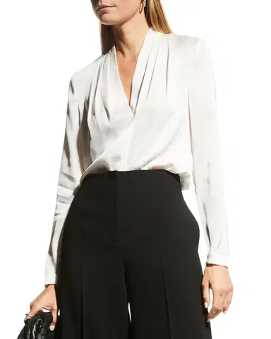 Kobi Halperin Nellie Pleated V-Neck Long-Sleeve Blouse | Thumbnail 4 Kobi Halperin Nellie Pleated V-Neck Long-Sleeve Blouse | Thumbnail 4