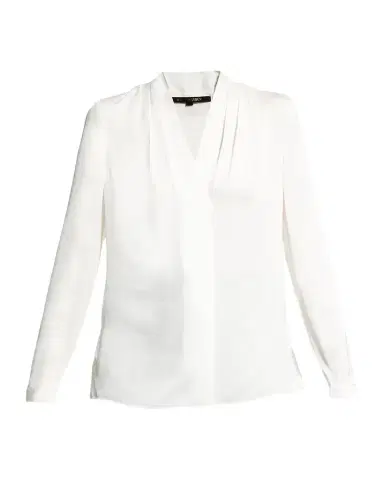Kobi Halperin Nellie Pleated V-Neck Long-Sleeve Blouse | Thumbnail 1 Kobi Halperin Nellie Pleated V-Neck Long-Sleeve Blouse | Thumbnail 1