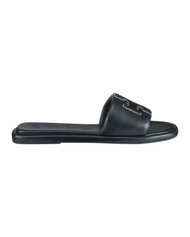 Tory Burch Double T Leather Medallion Slide Sandals | Thumbnail 1