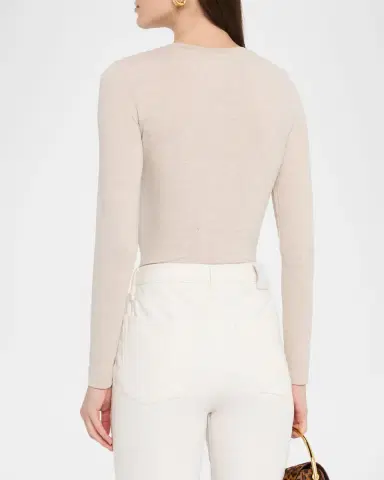 Majestic Filatures Soft Touch Flat-Edge Long-Sleeve Crewneck Top | Thumbnail 3