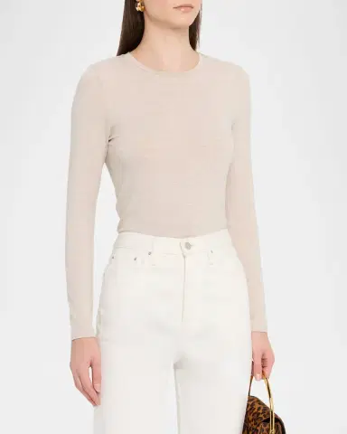 Majestic Filatures Soft Touch Flat-Edge Long-Sleeve Crewneck Top | Thumbnail 4