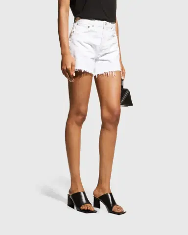 AGOLDE Parker Long Frayed Shorts | Thumbnail 4