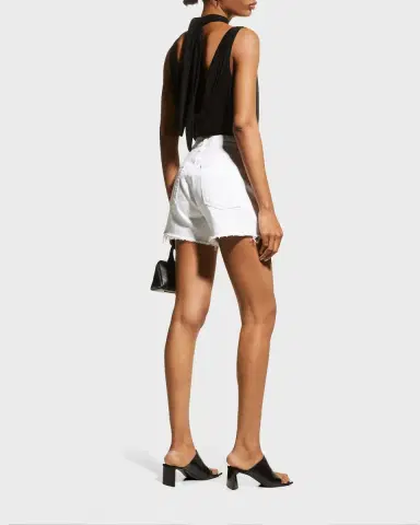 AGOLDE Parker Long Frayed Shorts | Thumbnail 6