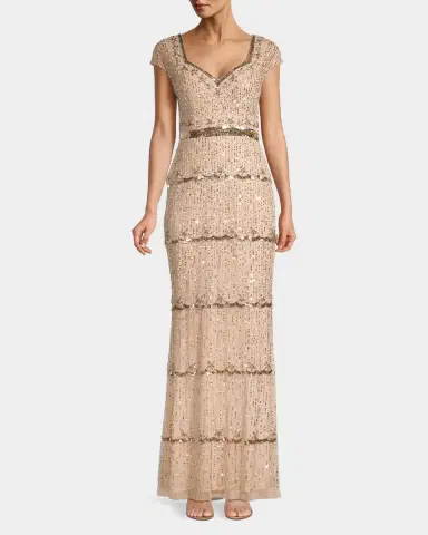 Mac Duggal Beaded Cap-Sleeve Sweetheart Gown | Thumbnail 2 Mac Duggal Beaded Cap-Sleeve Sweetheart Gown | Thumbnail 2