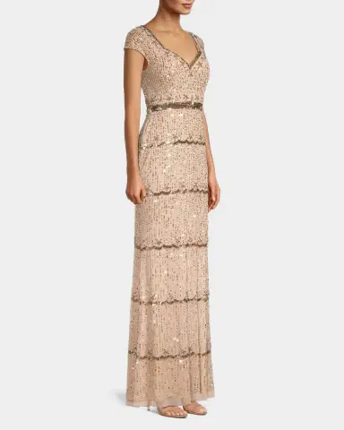 Mac Duggal Beaded Cap-Sleeve Sweetheart Gown | Thumbnail 4 Mac Duggal Beaded Cap-Sleeve Sweetheart Gown | Thumbnail 4