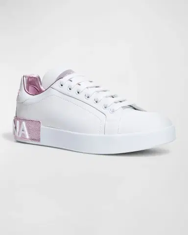 Dolce & Gabbana Portofino Bicolor Logo Low-Top Sneakers | Thumbnail 2 Dolce & Gabbana Portofino Bicolor Logo Low-Top Sneakers | Thumbnail 2