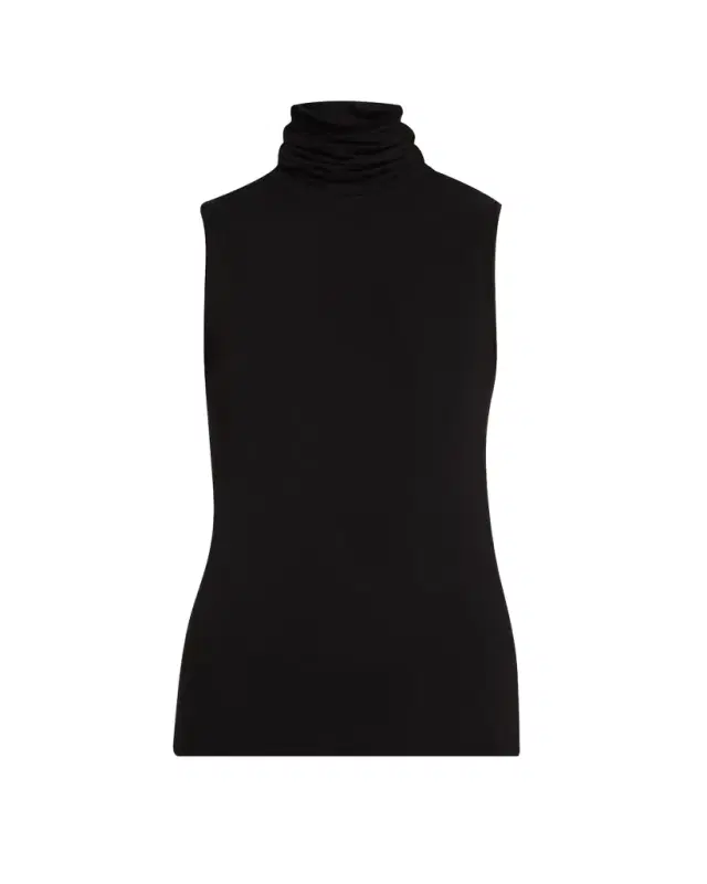 Soft Touch Viscose Sleeveless Turtleneck Top